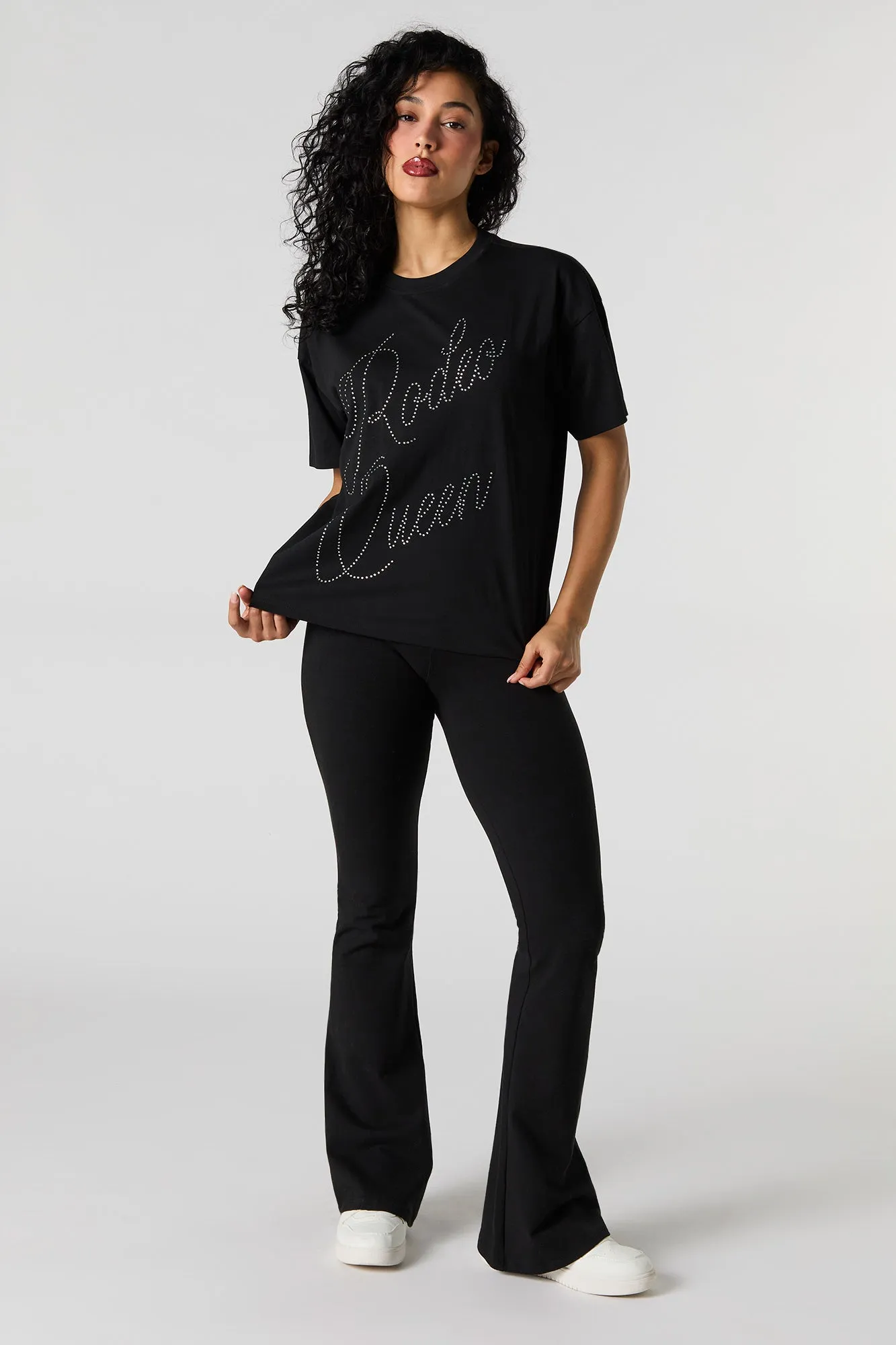 T-shirt décontracté à imprimé Rodeo Queen avec pierres du Rhin sold by Urban Planet product image thumbnail 3