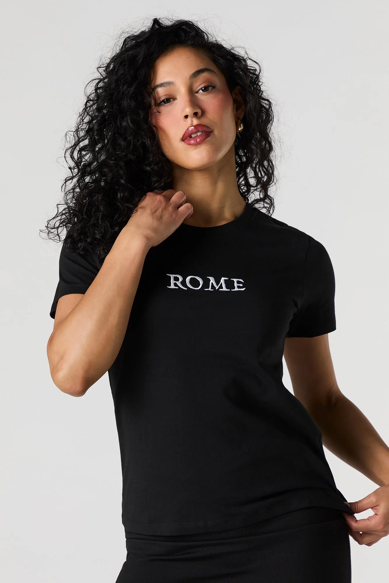 Rome Embroidered T-Shirt sold by Urban Planet product image thumbnail 2