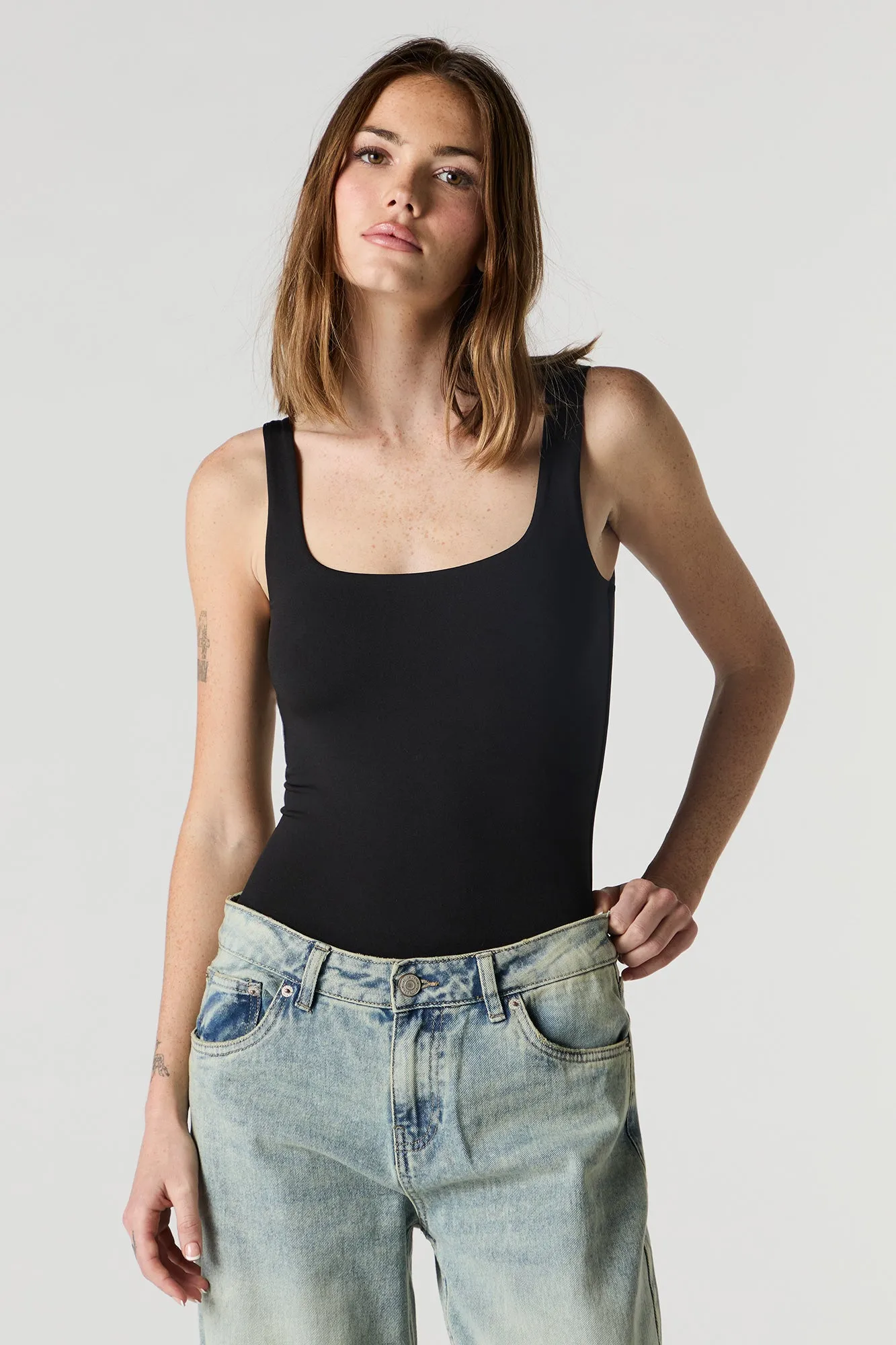 Contour Square Neck Tank Bodysuit sold by Urban Planet product image thumbnail 5