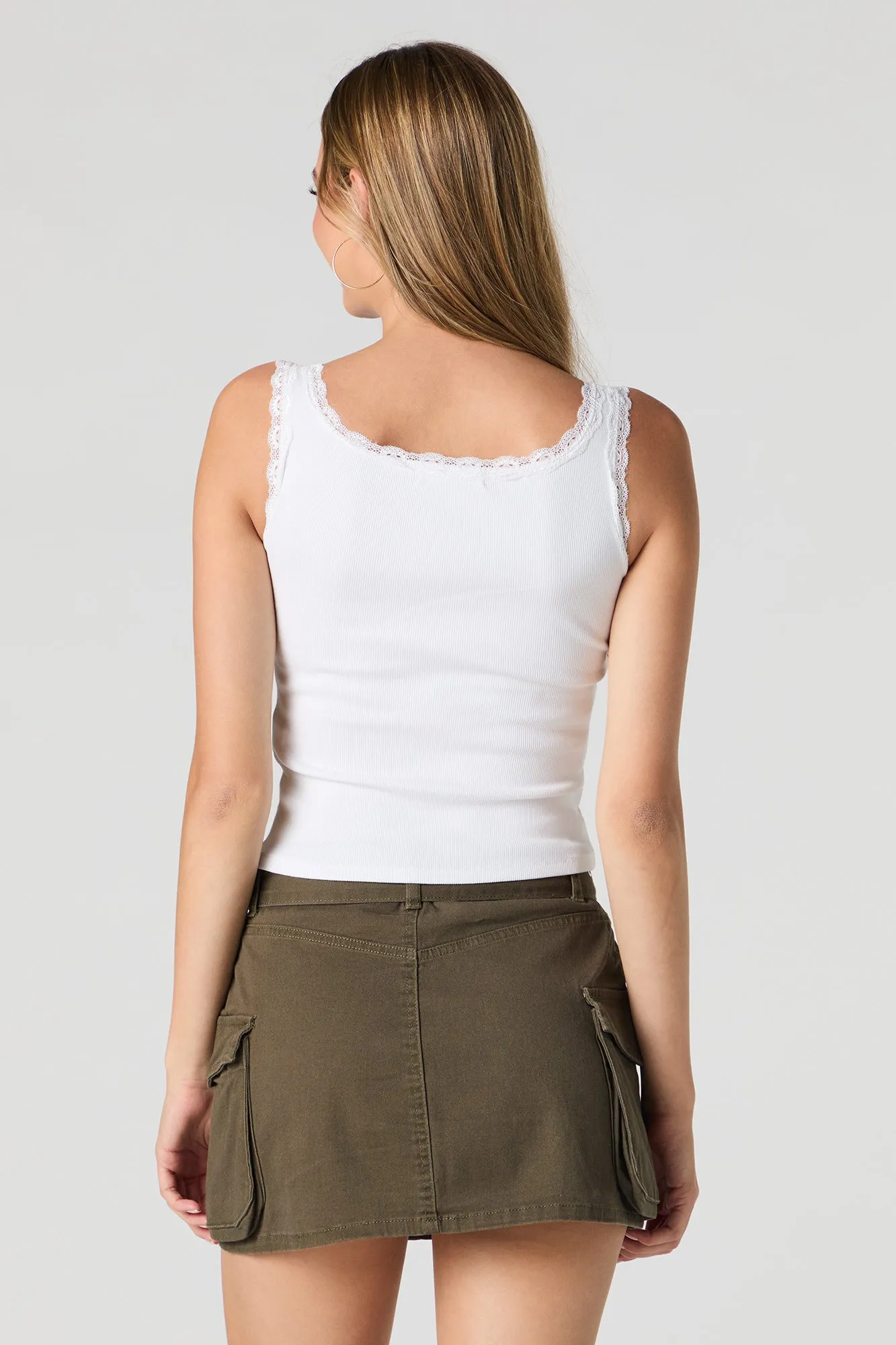 Débardeur côtelé à imprimé Western avec liséré de dentelle sold by Urban Planet product image thumbnail 2