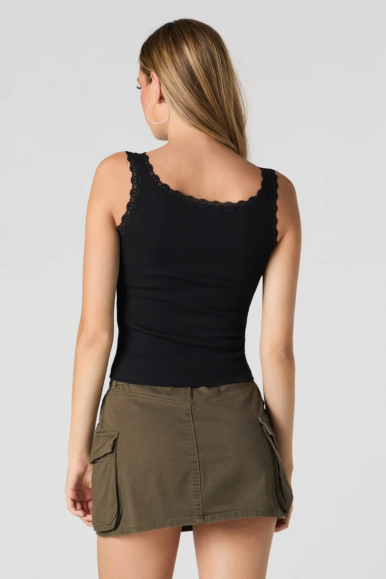 Débardeur côtelé à imprimé Western avec liséré de dentelle sold by Urban Planet product image thumbnail 5