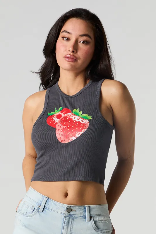 Summer Graphic Ribbed Tank sold by Urban Planet