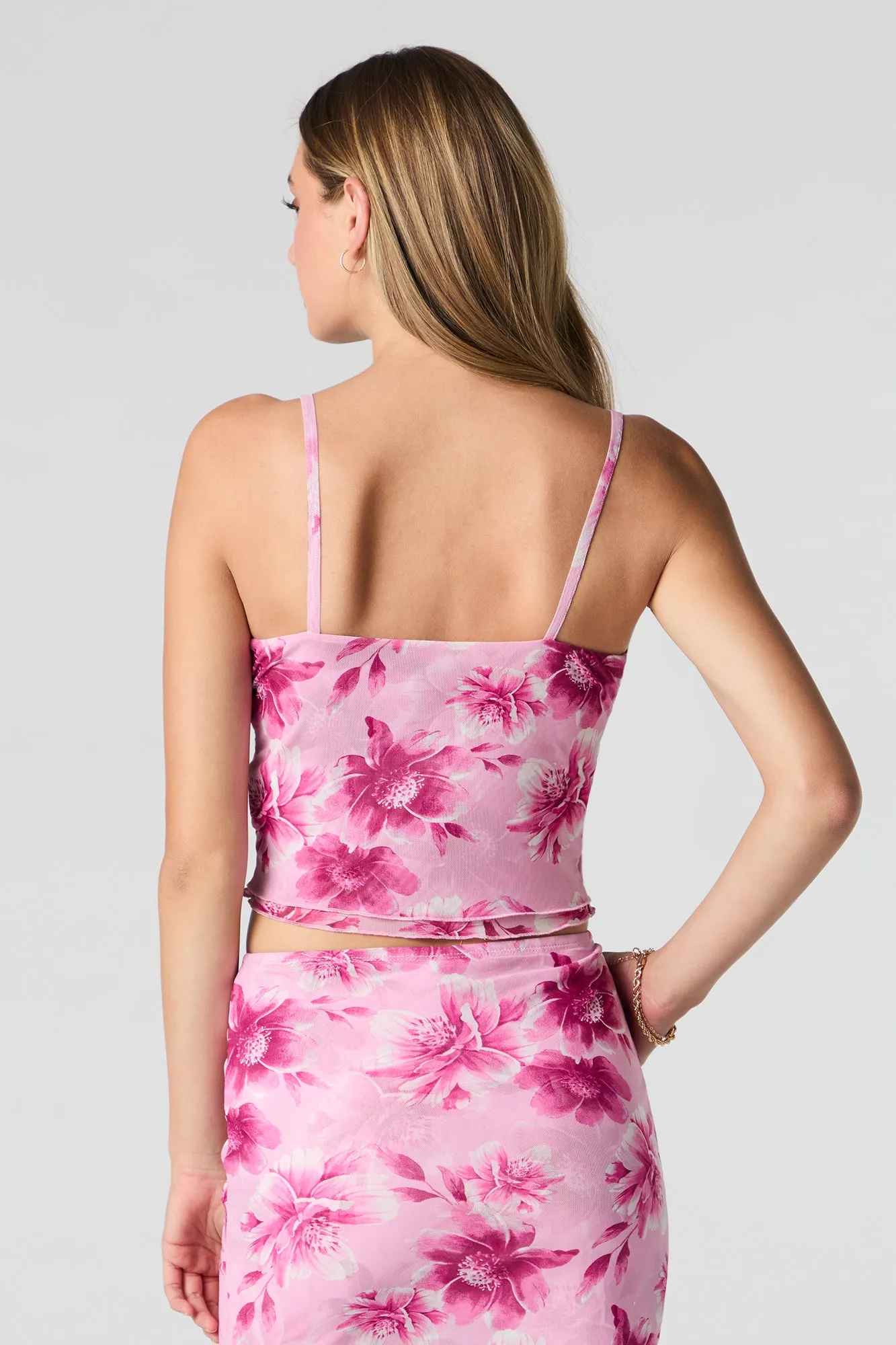Floral Mesh Layered Cami sold by Urban Planet product image thumbnail 2