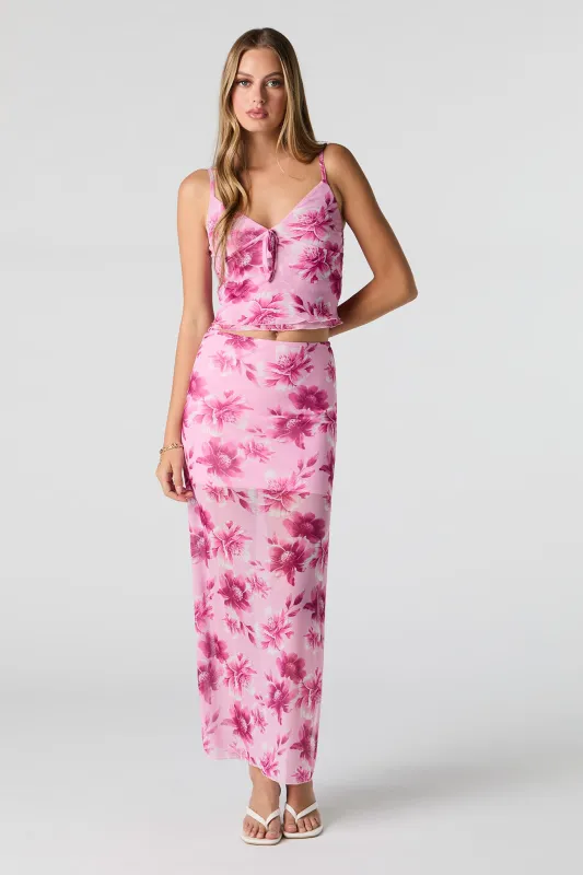 Jupe maxi fleurie avec fente sold by Urban Planet