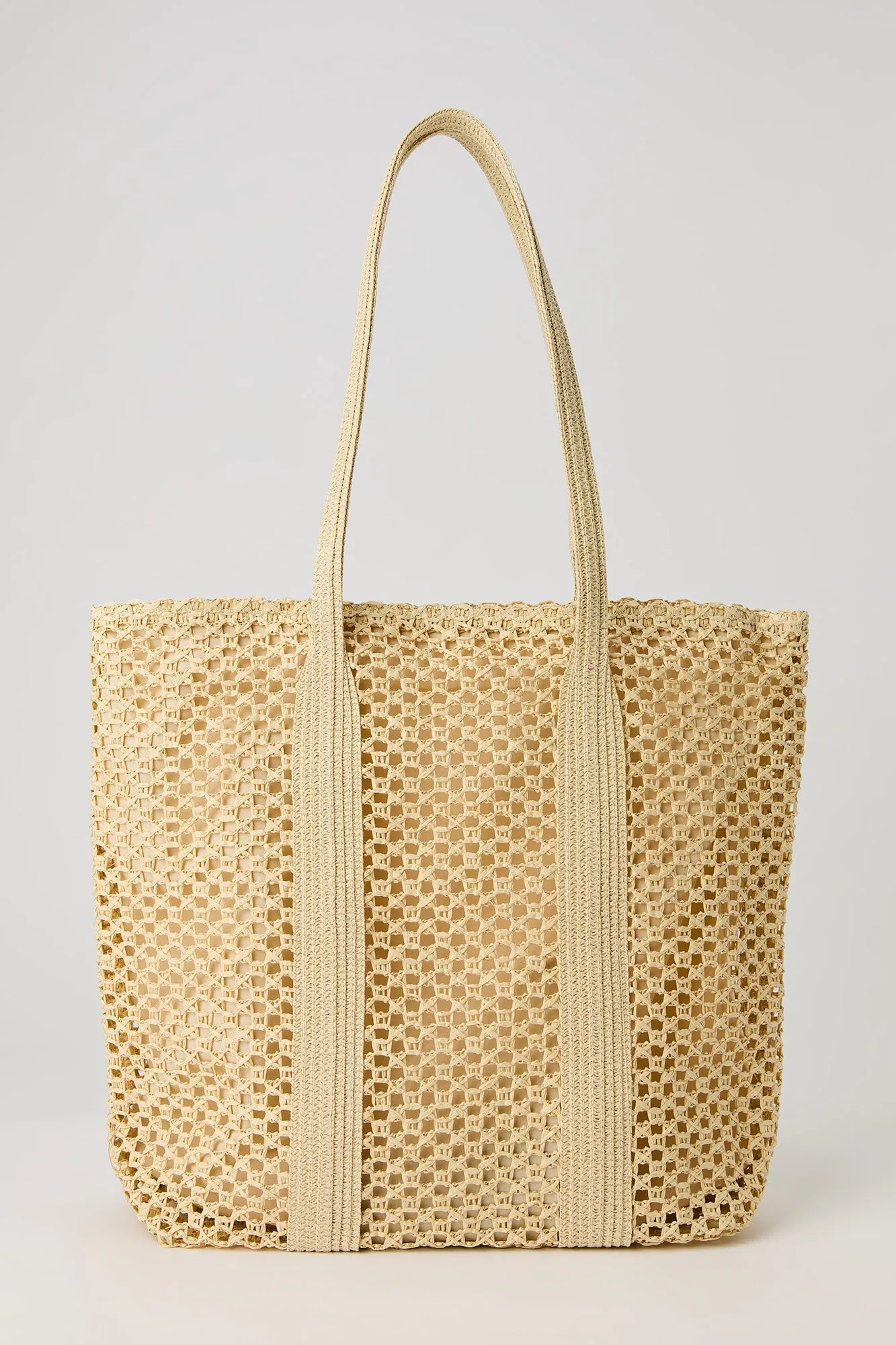Open Weave Straw Tote Bag sold by Urban Planet