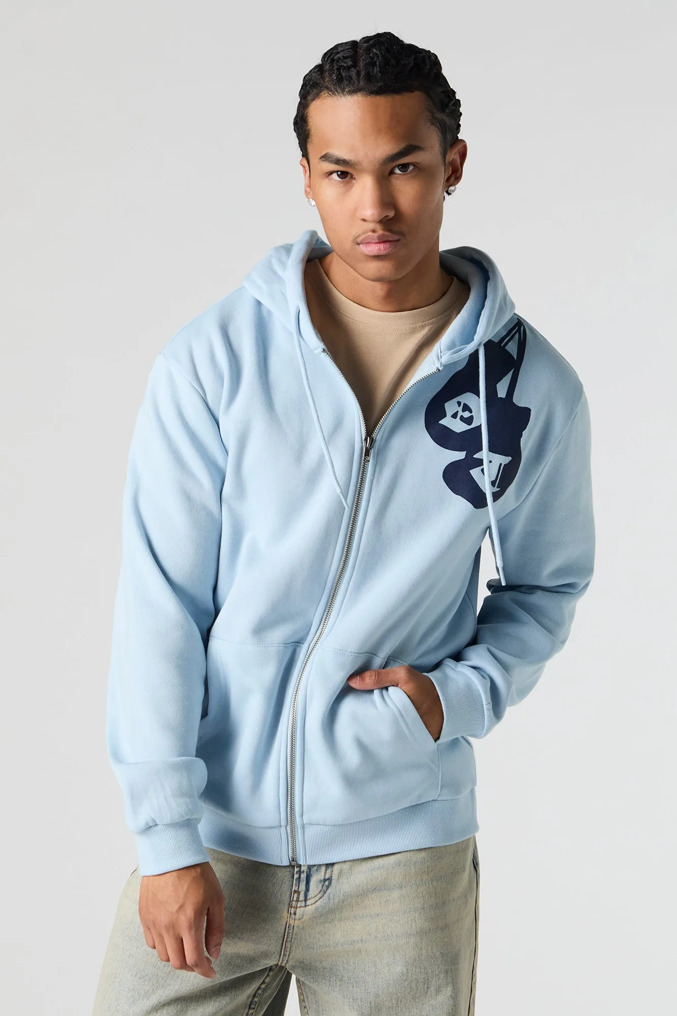 Haut à capuchon en molleton avec imprimé Boxing et fermeture à glissière sold by Urban Planet product image thumbnail 5