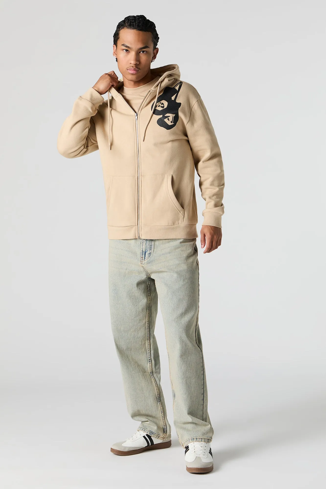 Haut à capuchon en molleton avec imprimé Boxing et fermeture à glissière sold by Urban Planet product image thumbnail 3