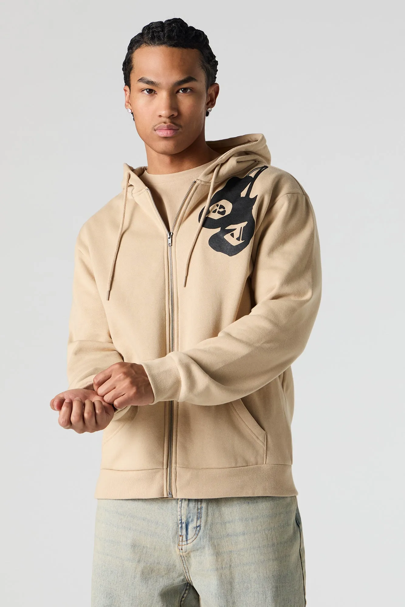 Haut à capuchon en molleton avec imprimé Boxing et fermeture à glissière sold by Urban Planet product image thumbnail 2