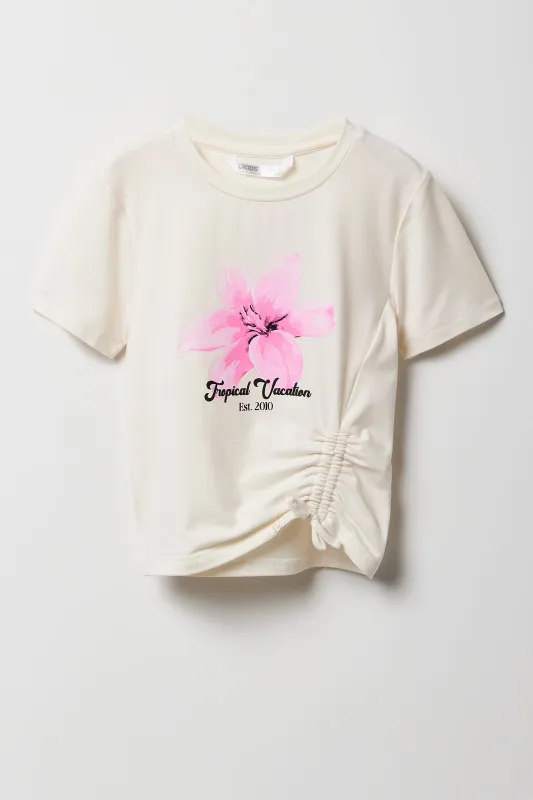 T-shirt à imprimé Summer avec taille coulissante latérale pour fille sold by Urban Planet