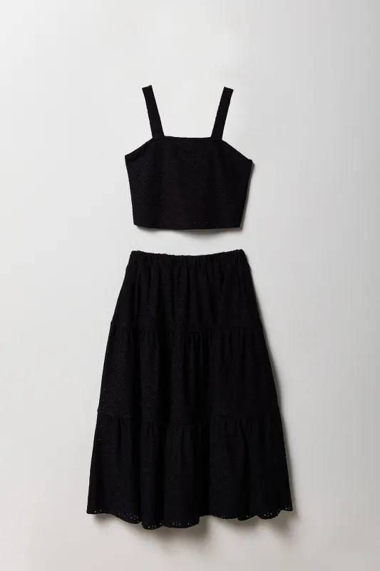 Girls Eyelet Tank & Maxi Skirt 2 Piece Set sold by Urban Planet
