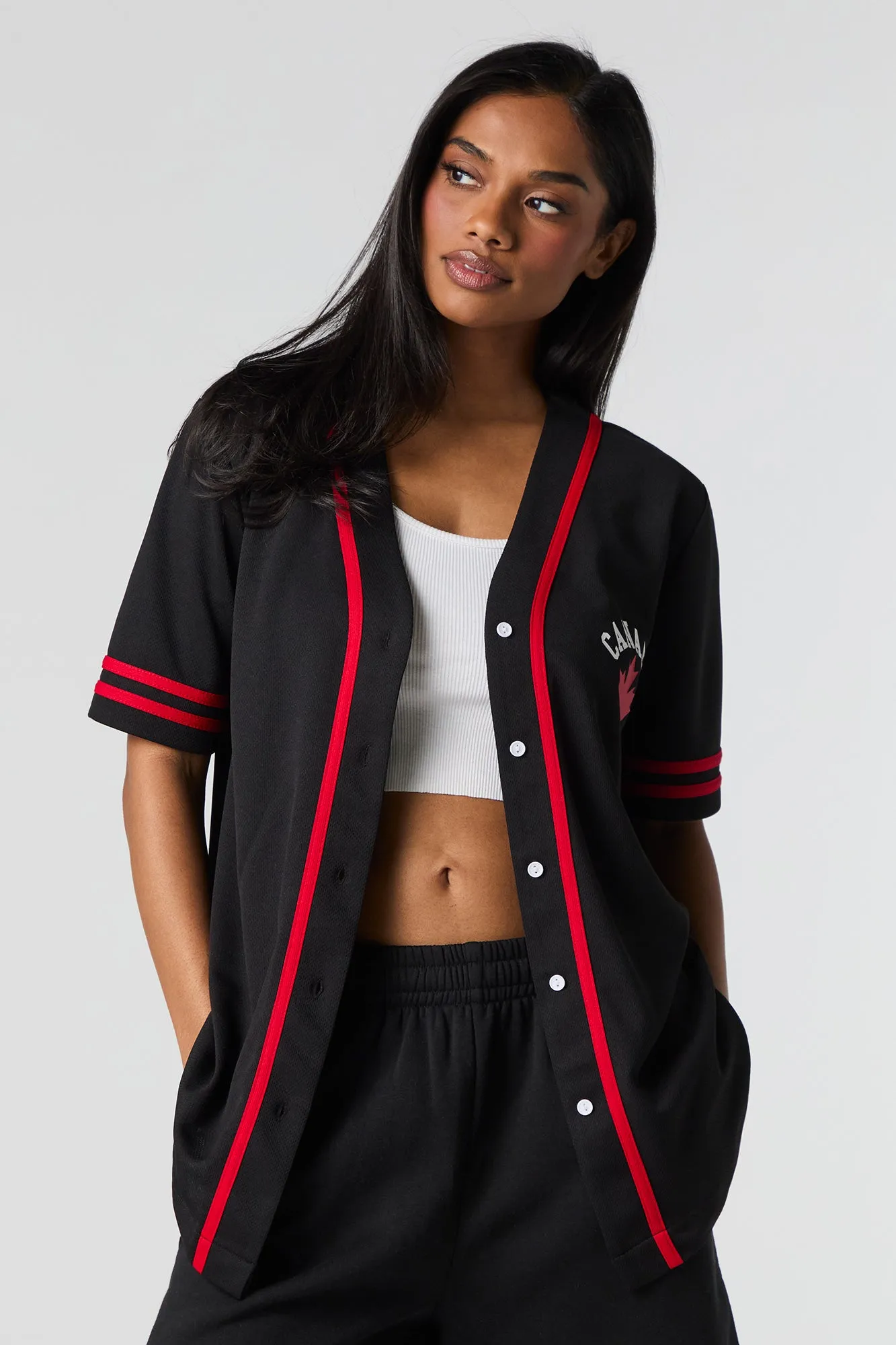 Jersey de baseball en filet à imprimé Canada Day sold by Urban Planet product image thumbnail 5