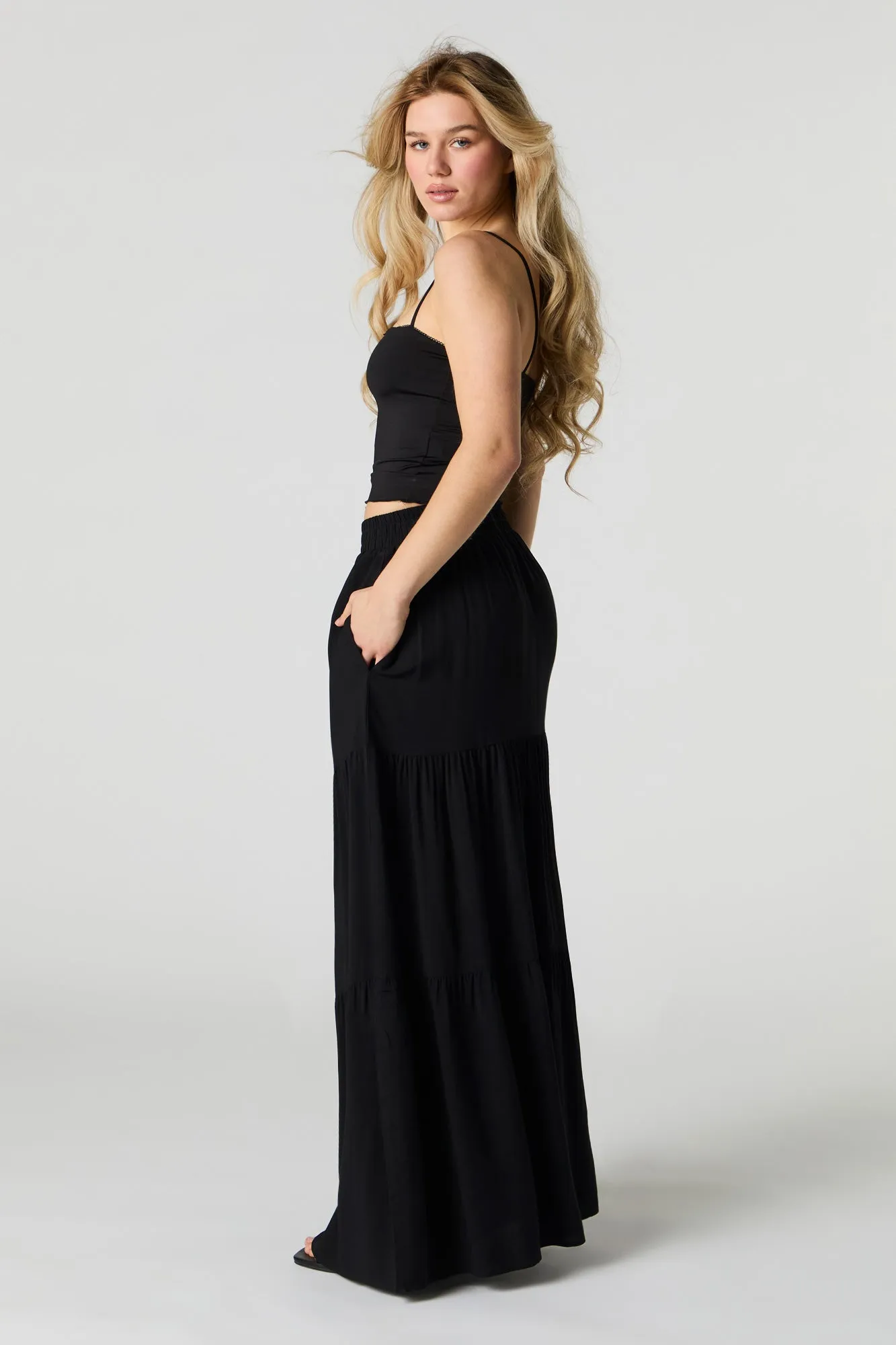 Tiered Maxi Skirt with Pockets sold by Urban Planet product image thumbnail 5