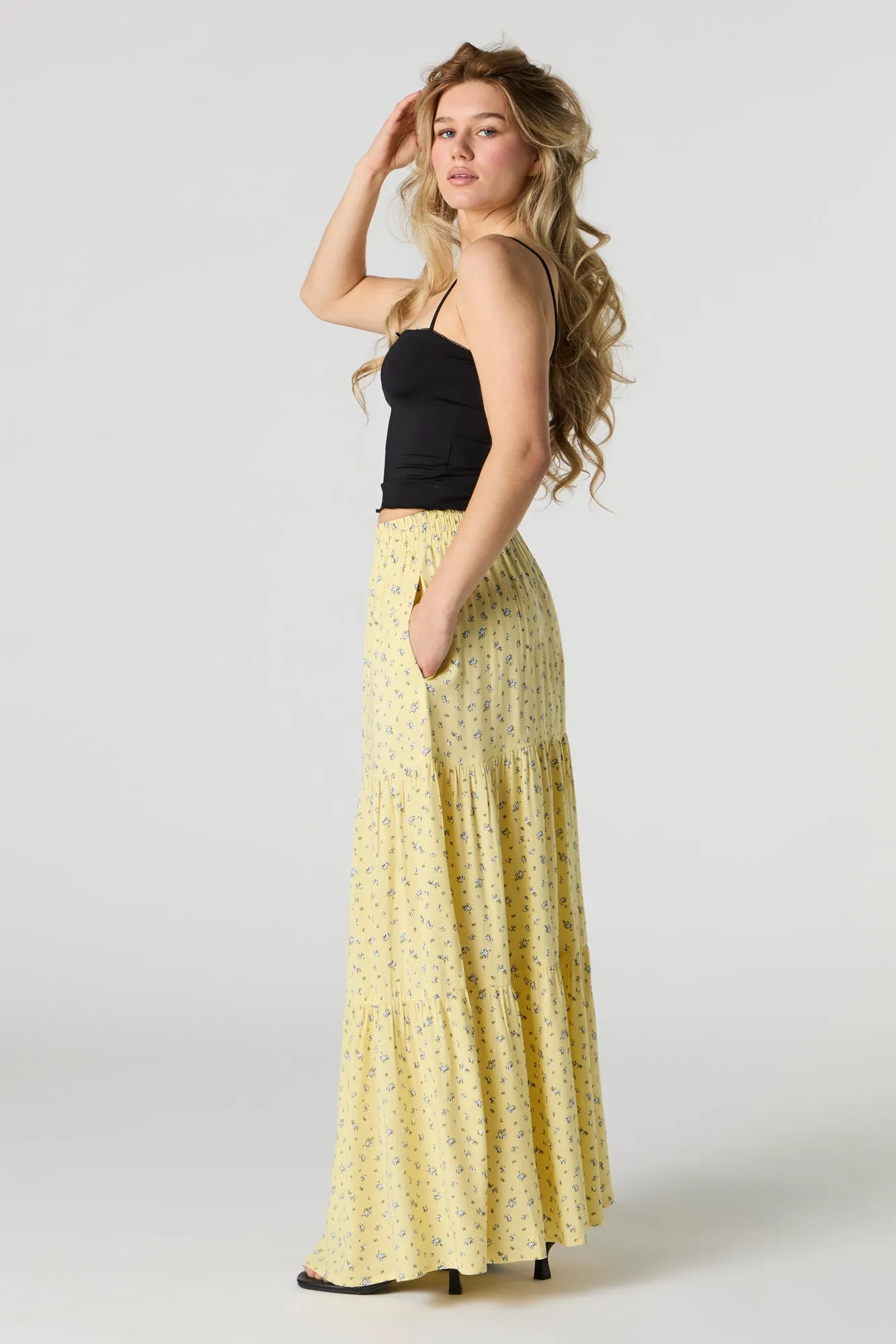 Tiered Maxi Skirt with Pockets sold by Urban Planet product image thumbnail 2