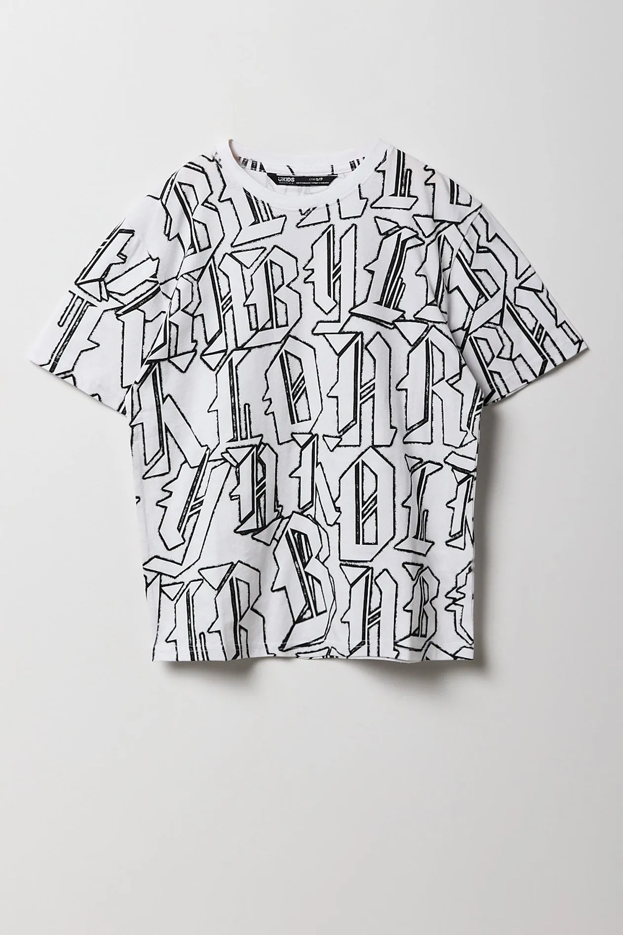 Boys Block Letter Printed T-Shirt sold by Urban Planet