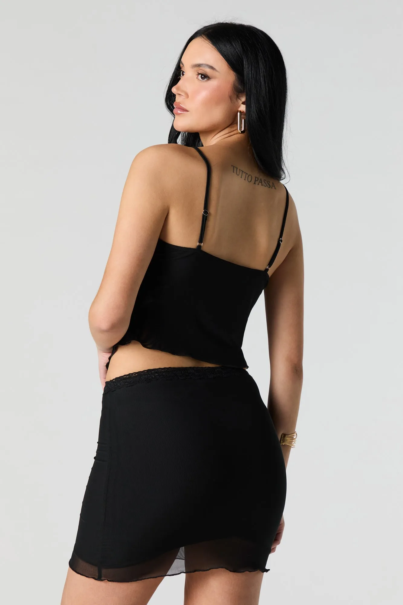 Mesh Lace Trim Mini Skirt sold by Urban Planet product image thumbnail 5