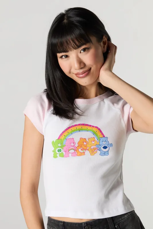 T-shirt raglan à imprimé Care Bear avec pierres du Rhin sold by Urban Planet