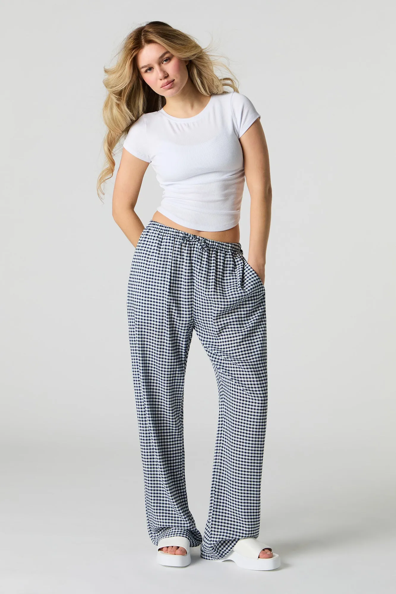Printed Drawstring Wide Leg Pant sold by Urban Planet product image thumbnail 4