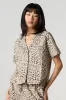 Linen Short Sleeve Button-Up Top sold by Urban Planet