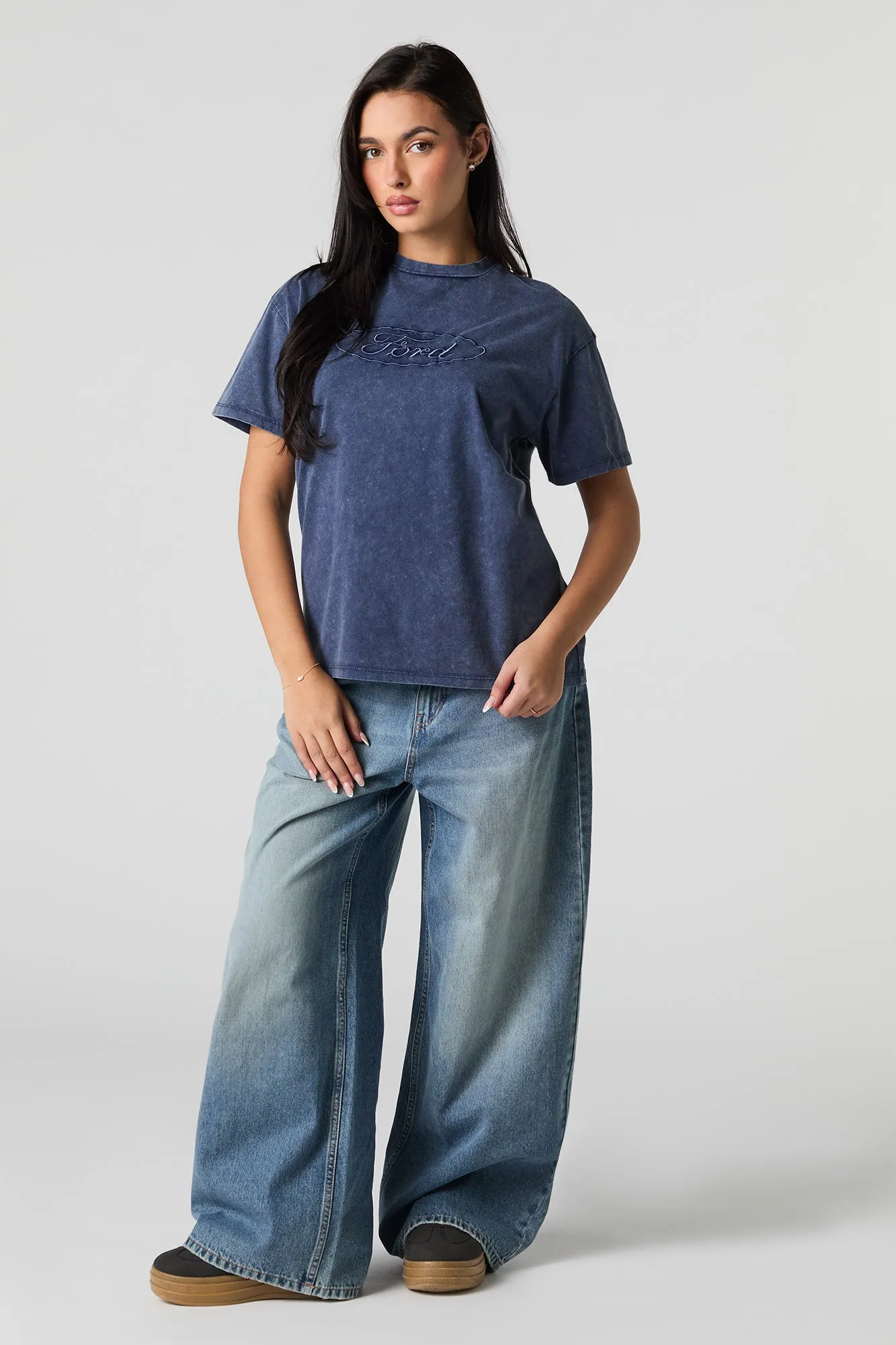 Ford Embroidered Washed Boyfriend T-Shirt sold by Urban Planet product image thumbnail 3