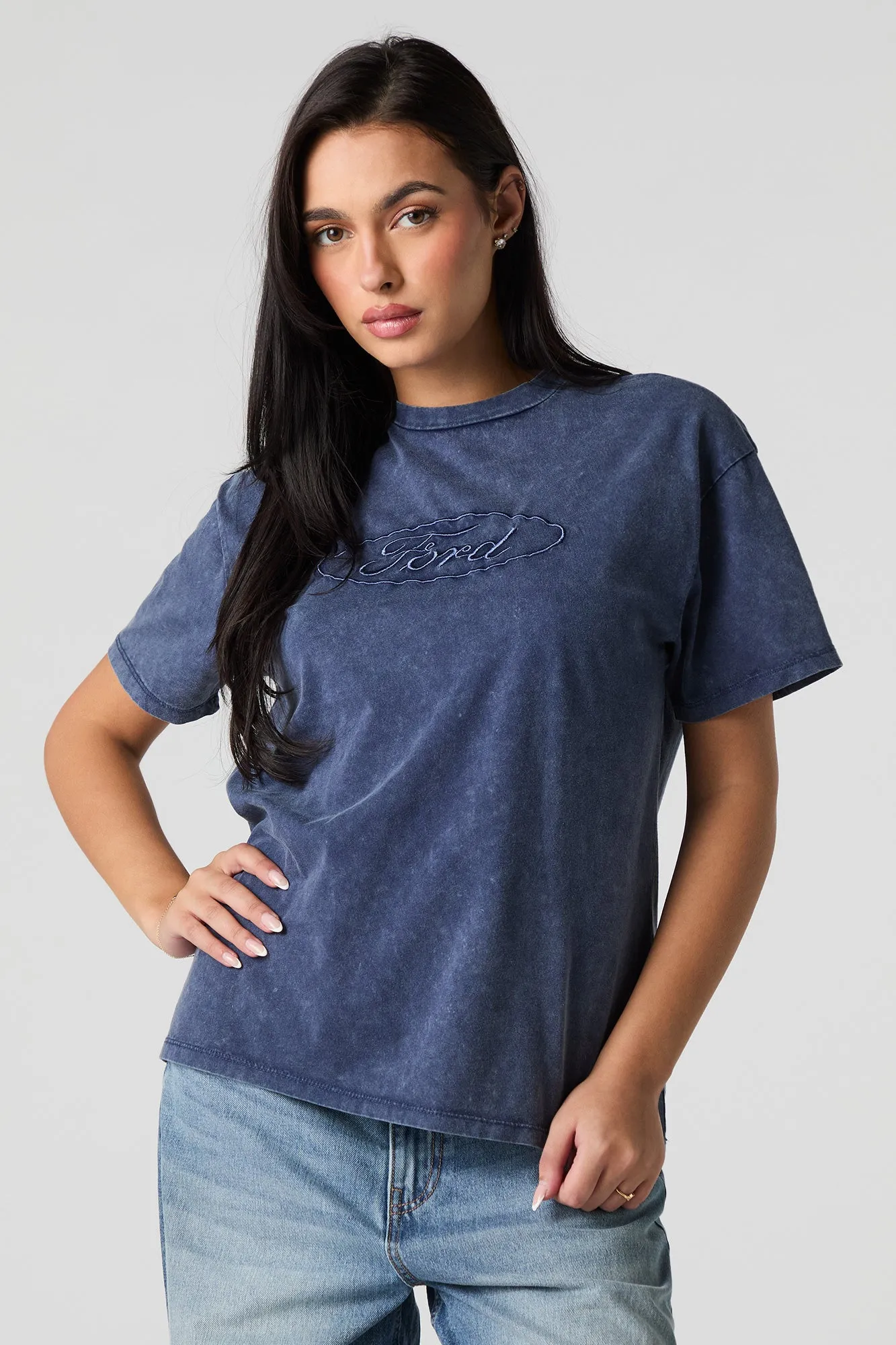 Ford Embroidered Washed Boyfriend T-Shirt sold by Urban Planet