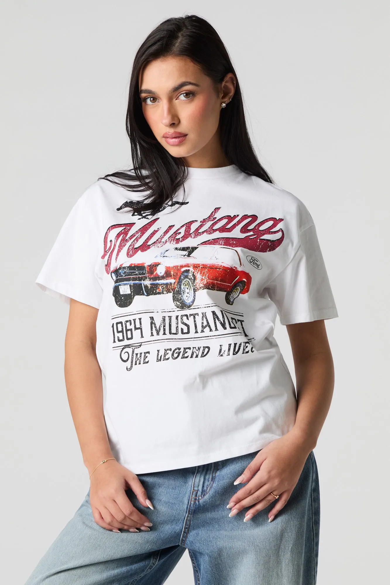 Ford 1964 Mustang GT Graphic Boyfriend T-Shirt sold by Urban Planet