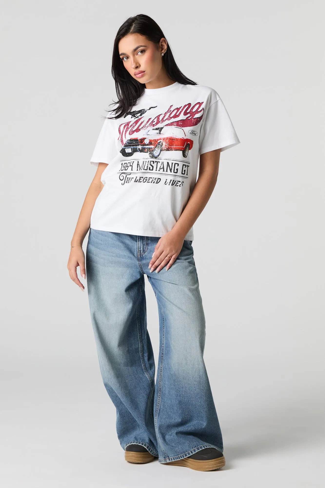 Ford 1964 Mustang GT Graphic Boyfriend T-Shirt sold by Urban Planet product image thumbnail 3