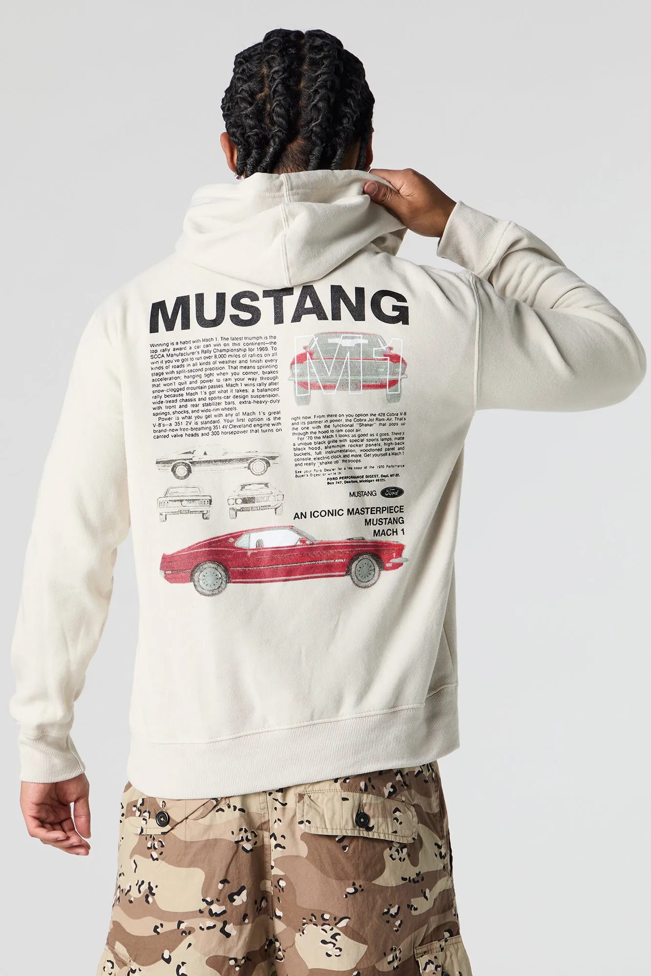 Haut à capuchon en molleton avec imprimé Ford Mustang sold by Urban Planet