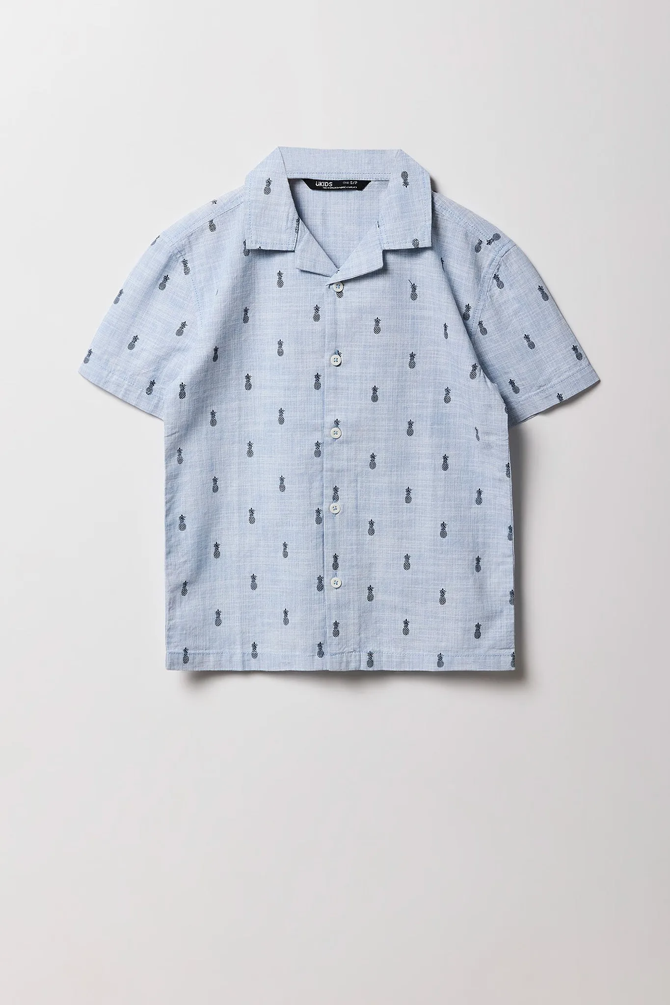 Boys Summer Print Button-Up Short Sleeve Top sold by Urban Planet