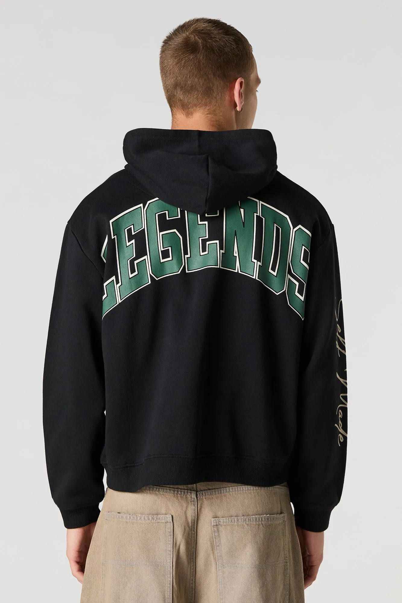 Legend Chenille Embroidered Zip-Up Fleece Hoodie sold by Urban Planet