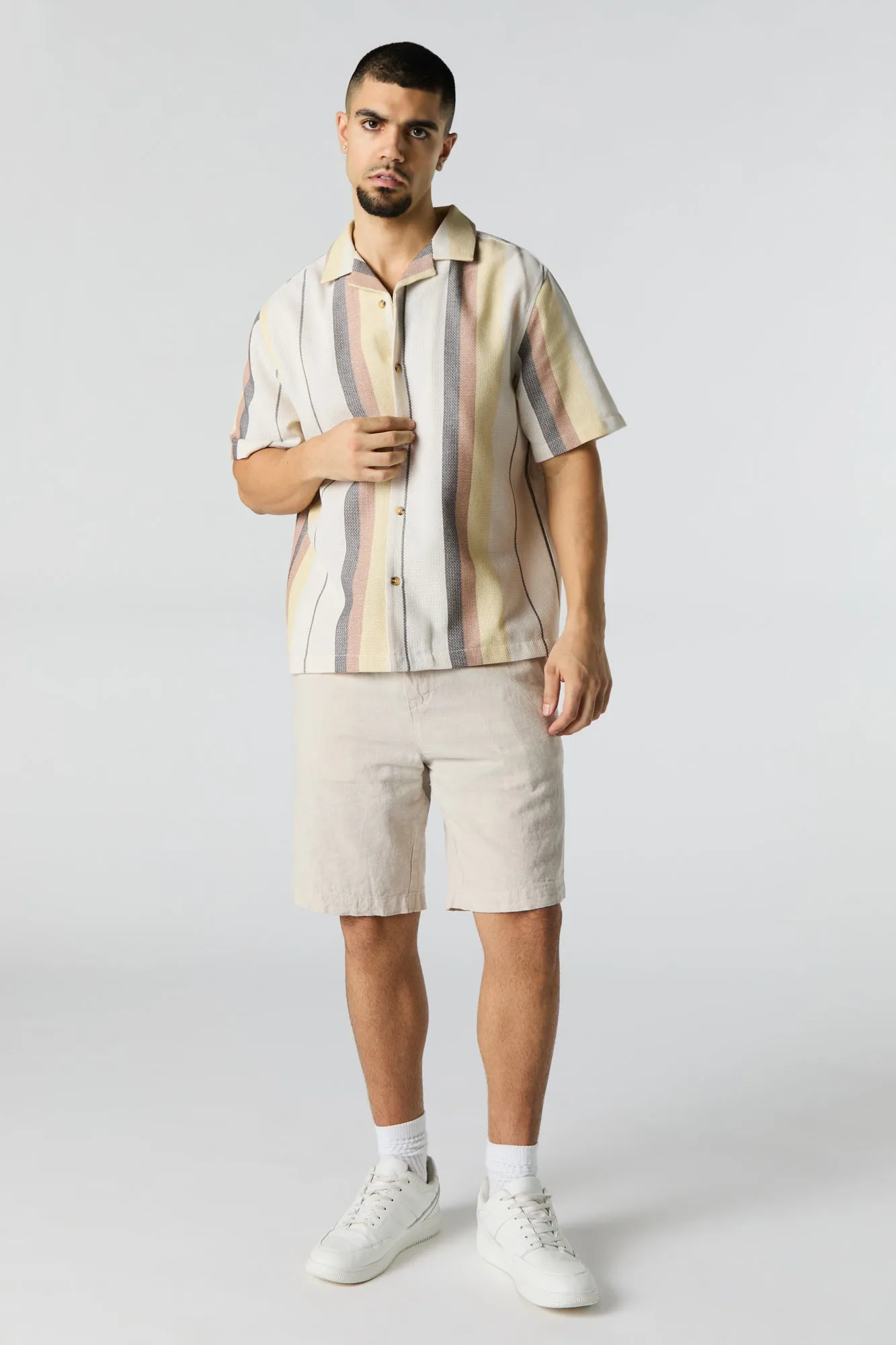 Textured Striped Button-Up Top sold by Urban Planet product image thumbnail 3