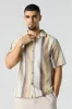 Textured Striped Button-Up Top sold by Urban Planet