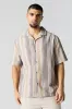 Textured Striped Button-Up Top sold by Urban Planet