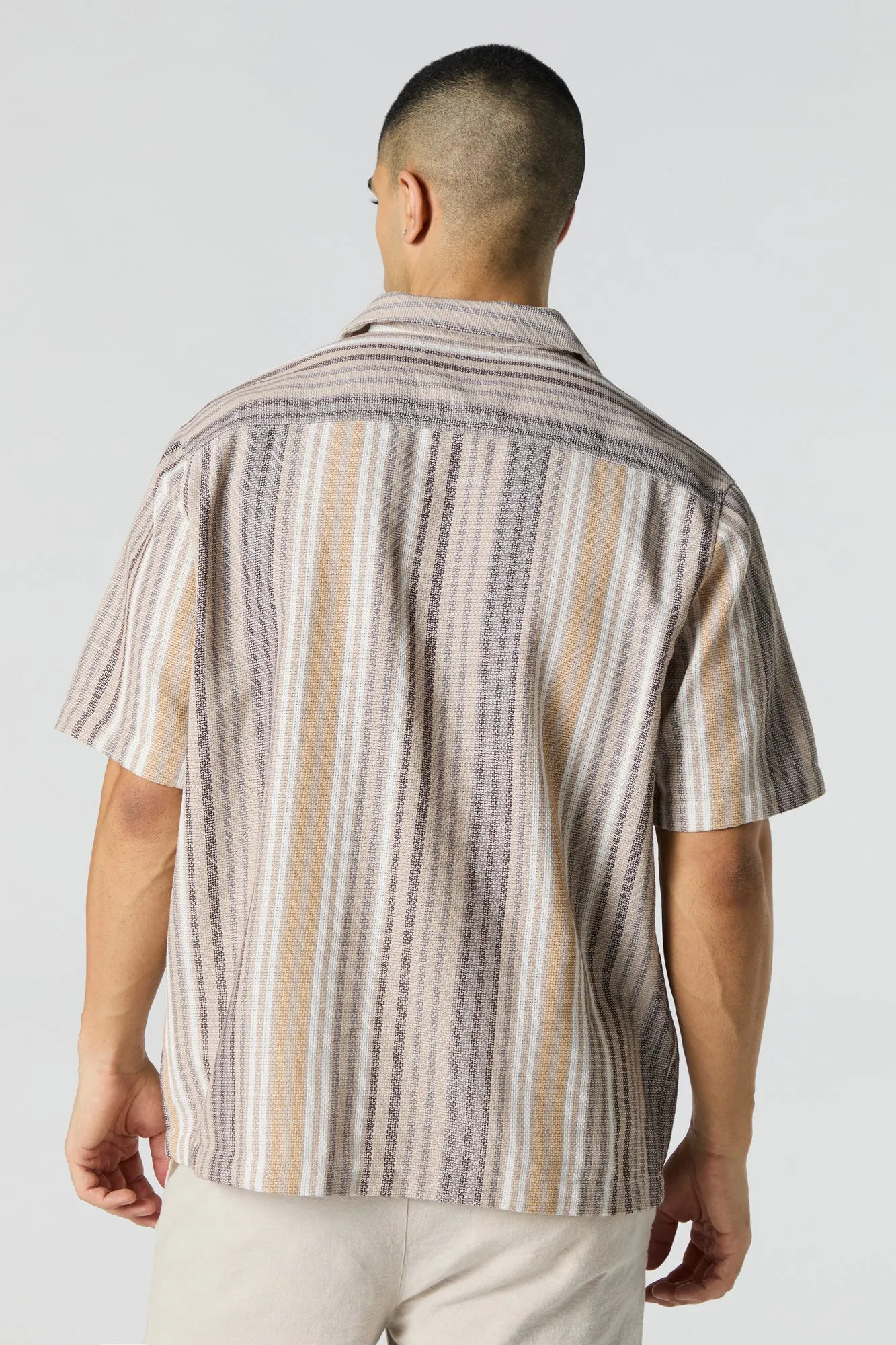 Textured Striped Button-Up Top sold by Urban Planet product image thumbnail 5