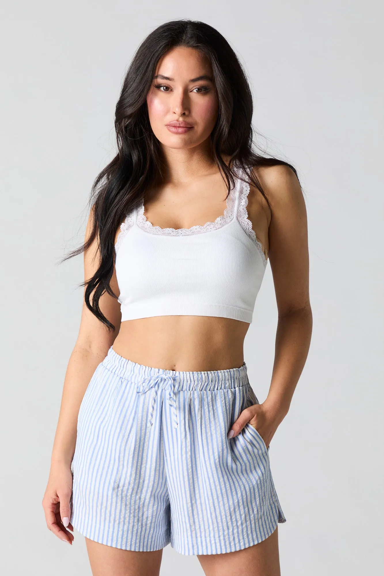 Striped Drawstring Short sold by Urban Planet