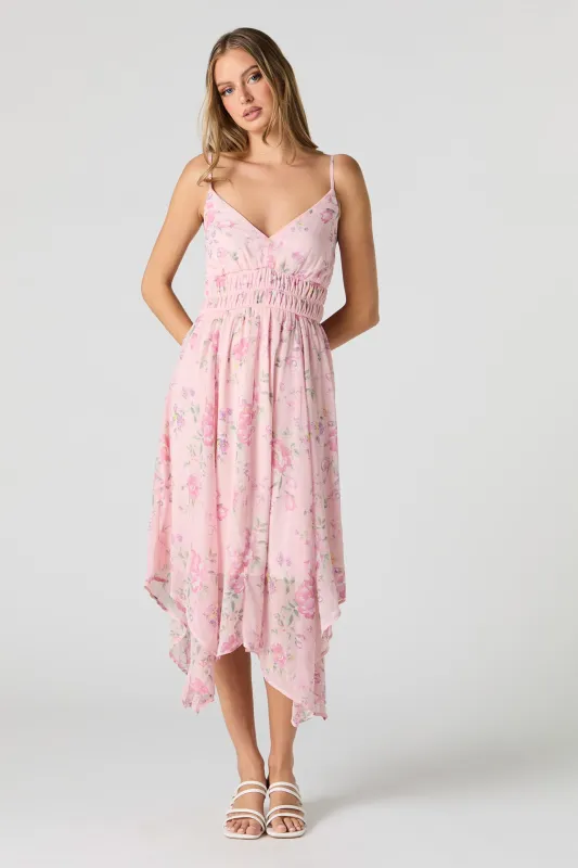 Chiffon V-Neck Asymmetrical Midi Length sold by Urban Planet