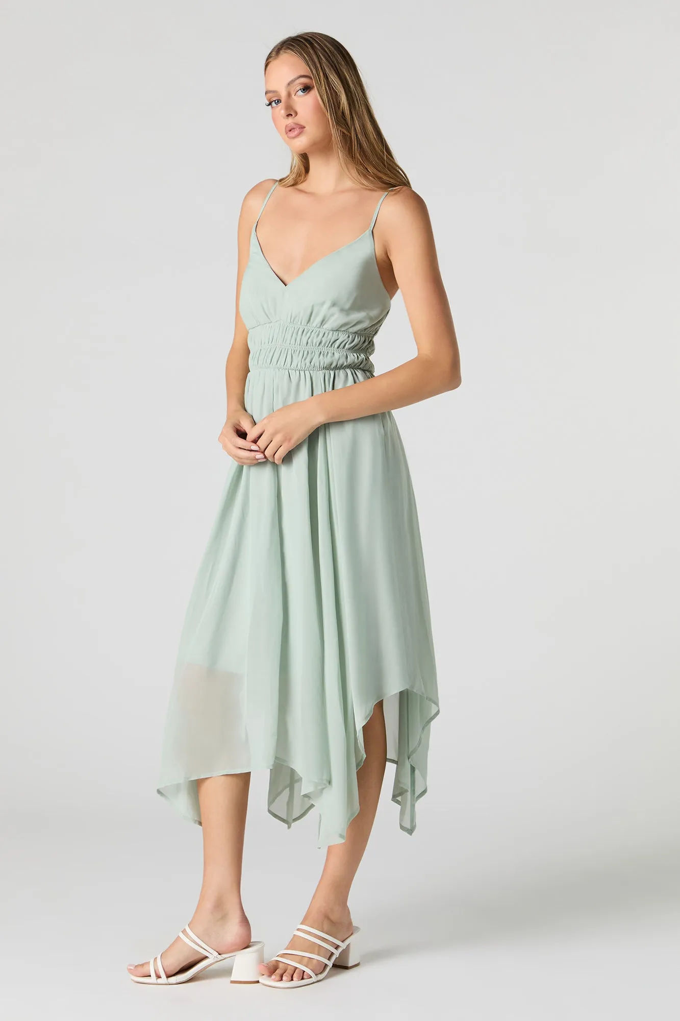 Chiffon V-Neck Asymmetrical Midi Length sold by Urban Planet product image thumbnail 5