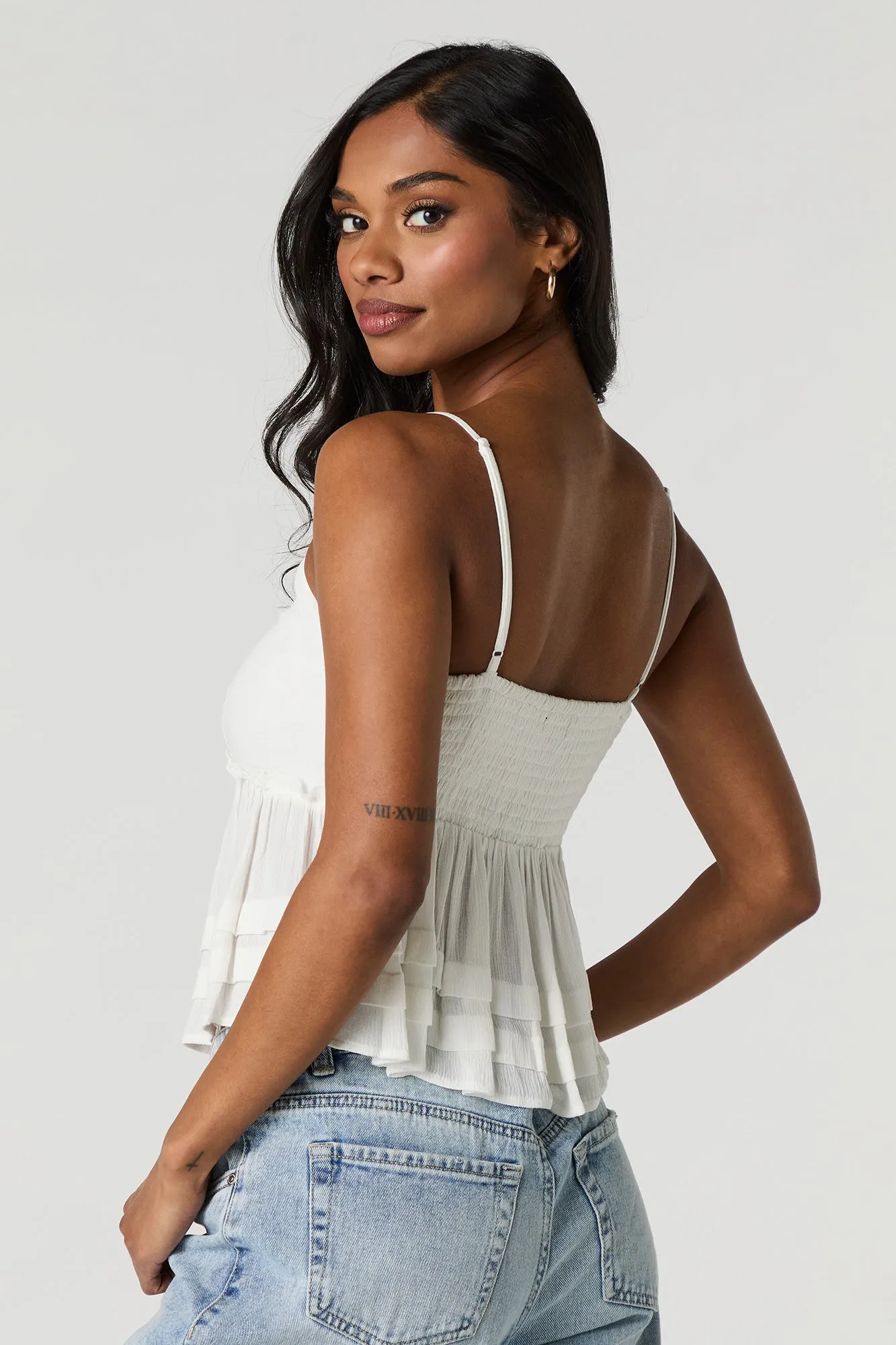 Débardeur de style nuisette volanté avec encolure en V sold by Urban Planet product image thumbnail 5