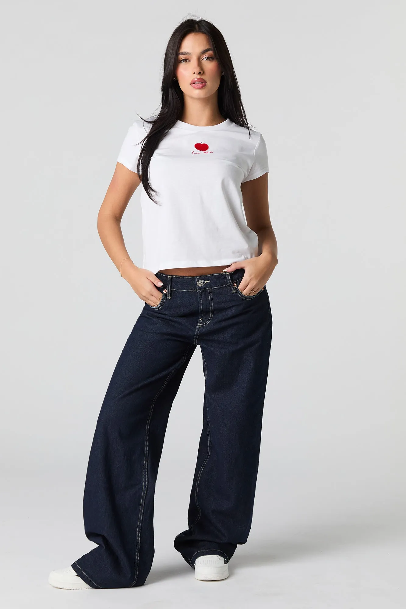 Snow White Embroidered Graphic T-Shirt sold by Urban Planet product image thumbnail 3