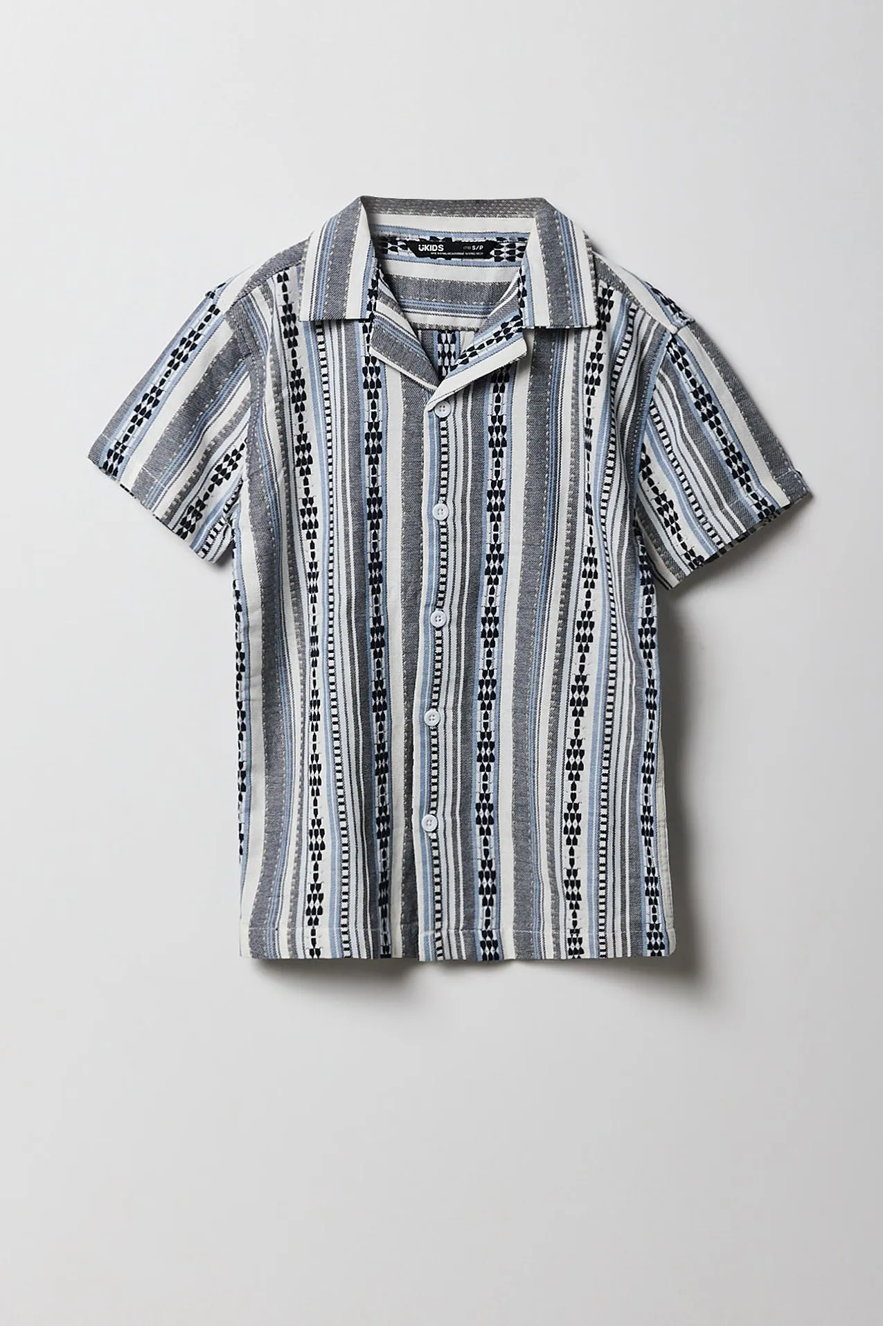 Haut boutonné texturé en tricot de jacquard rayé pour garçon sold by Urban Planet