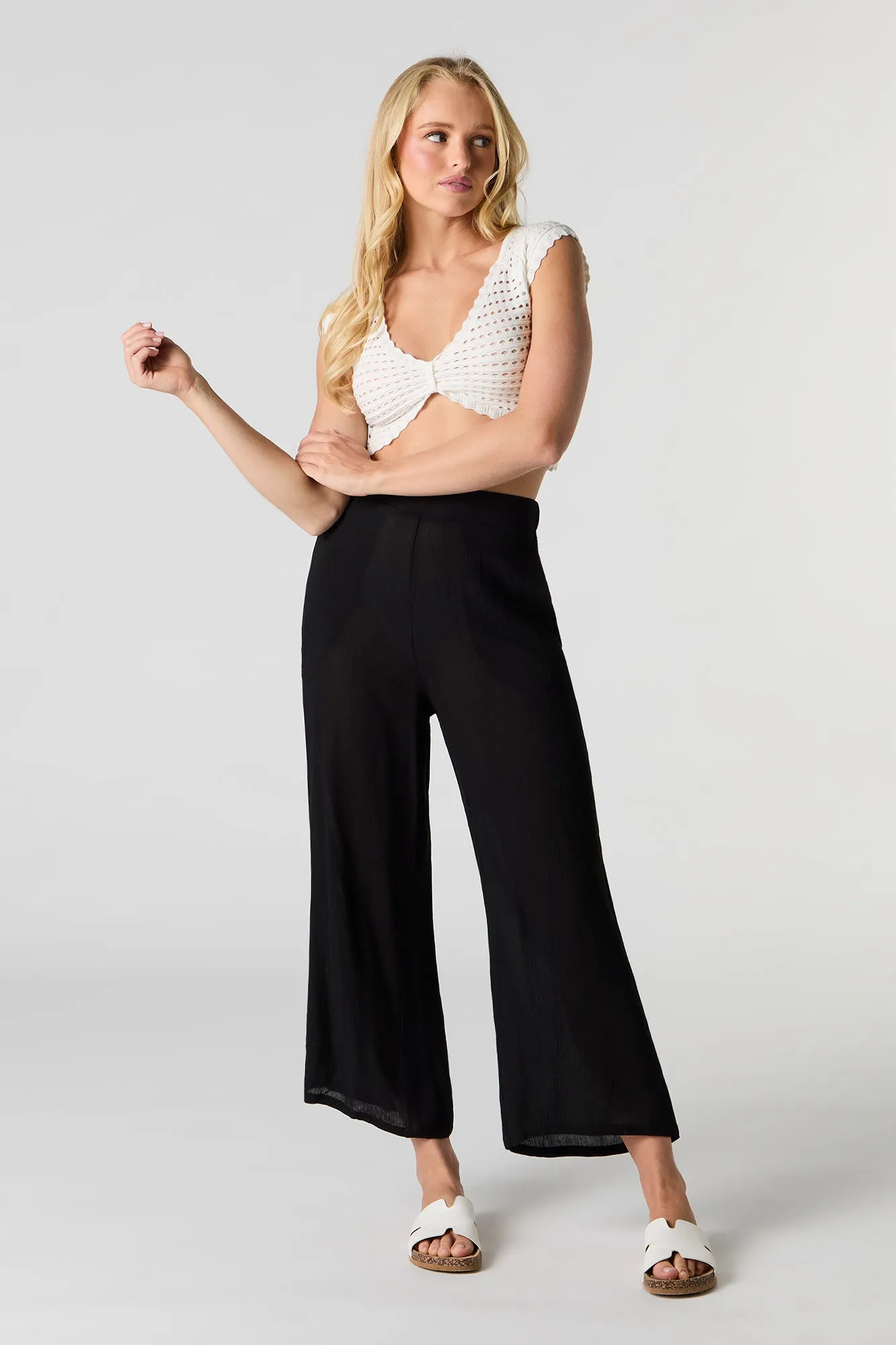 Flowy Wide Leg Cropped Pant sold by Urban Planet product image thumbnail 4