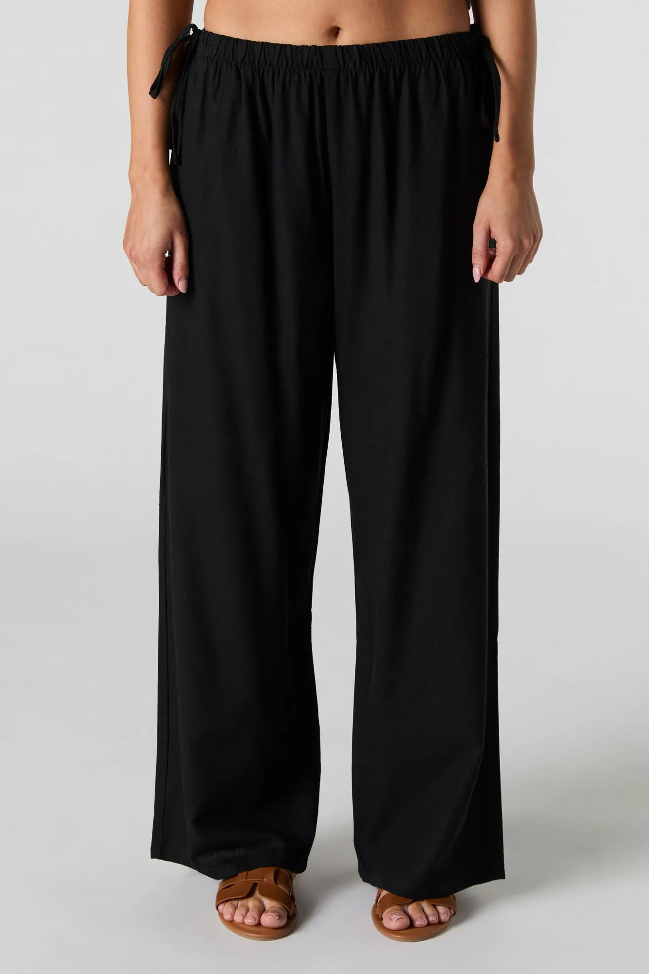 Pantalon à jambe large en lin avec barillets latéraux sold by Urban Planet product image thumbnail 5