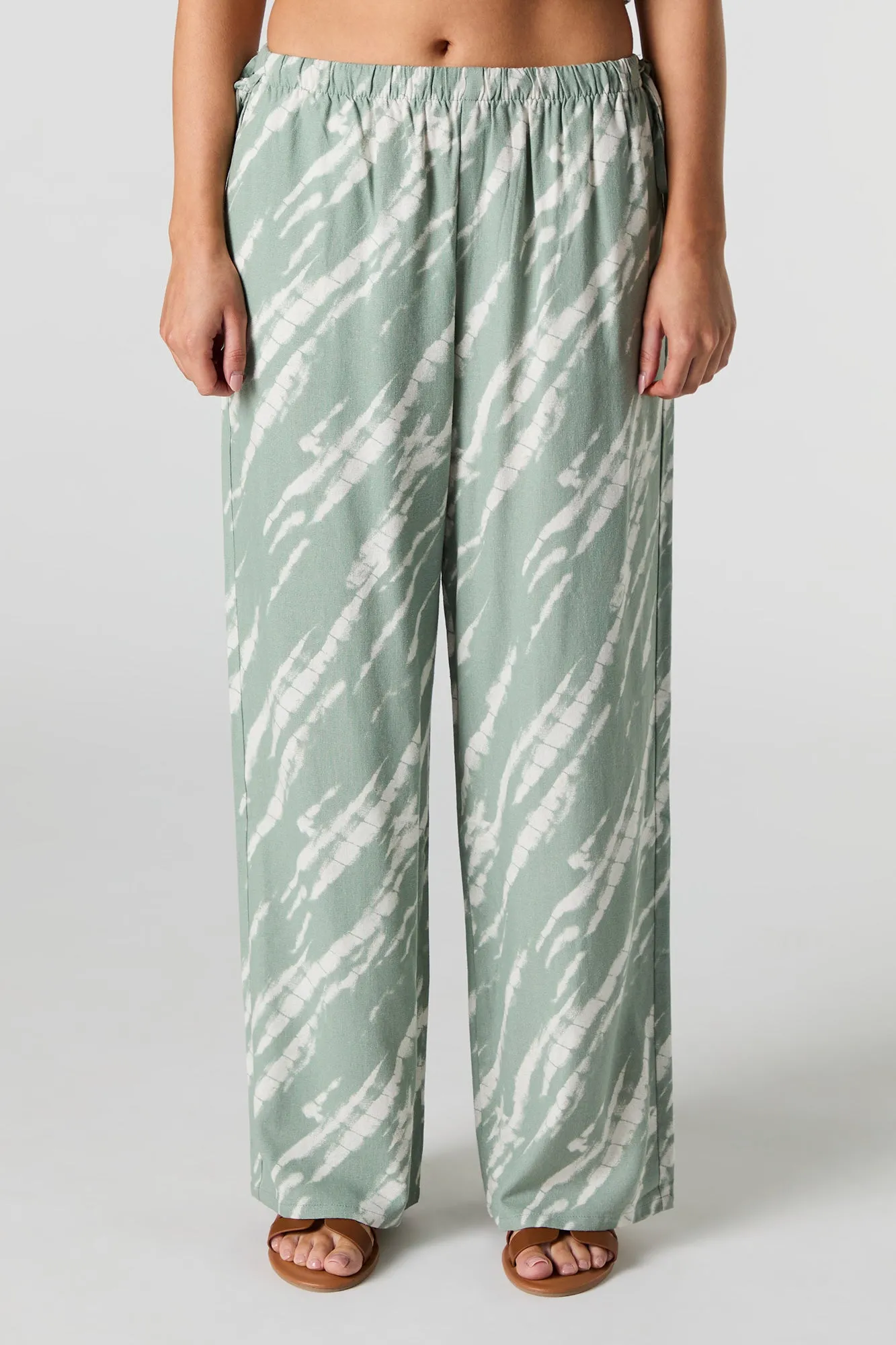 Pantalon à jambe large en lin avec barillets latéraux sold by Urban Planet product image thumbnail 2