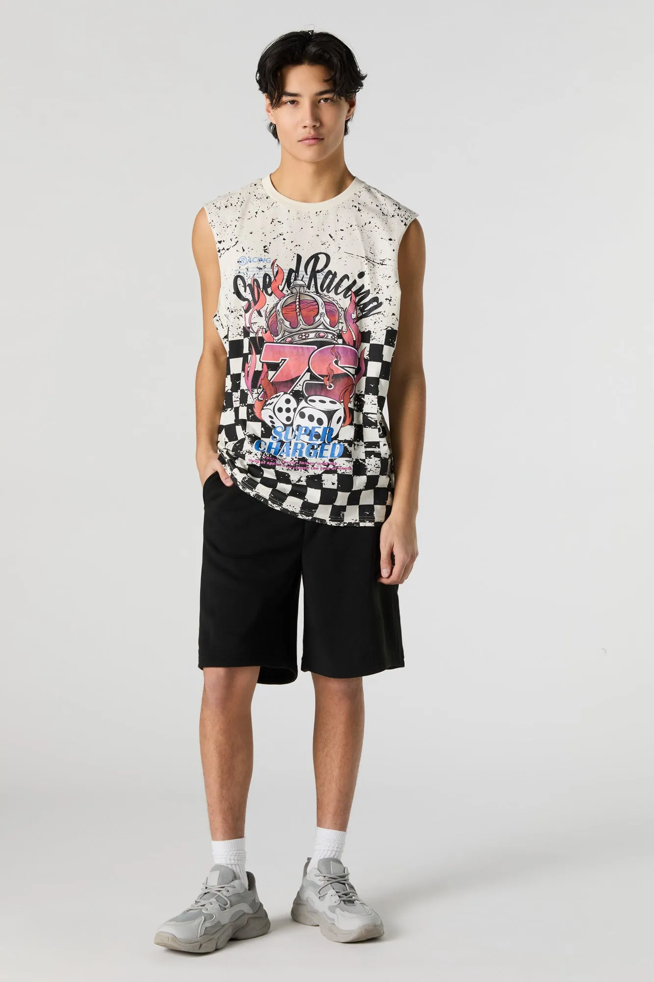 Speed Racing Print Muscle Tank sold by Urban Planet product image thumbnail 3