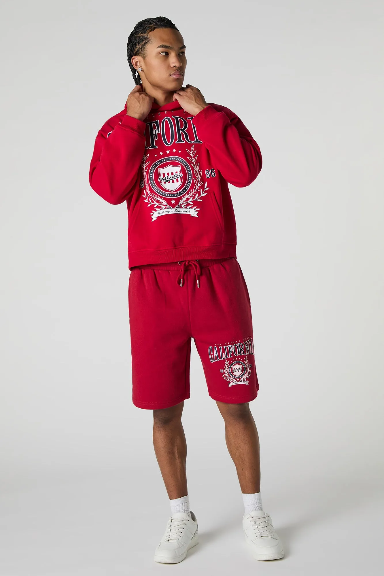 California Embroidered Graphic Fleece Short sold by Urban Planet product image thumbnail 2