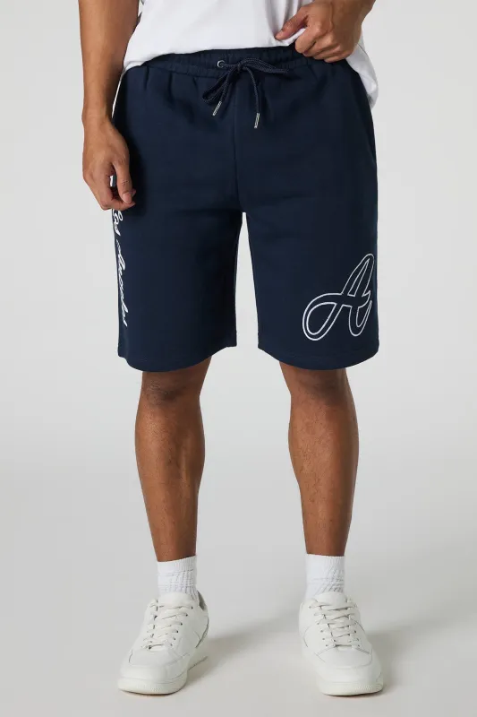Los Angeles Embroidered Graphic Fleece Short sold by Urban Planet