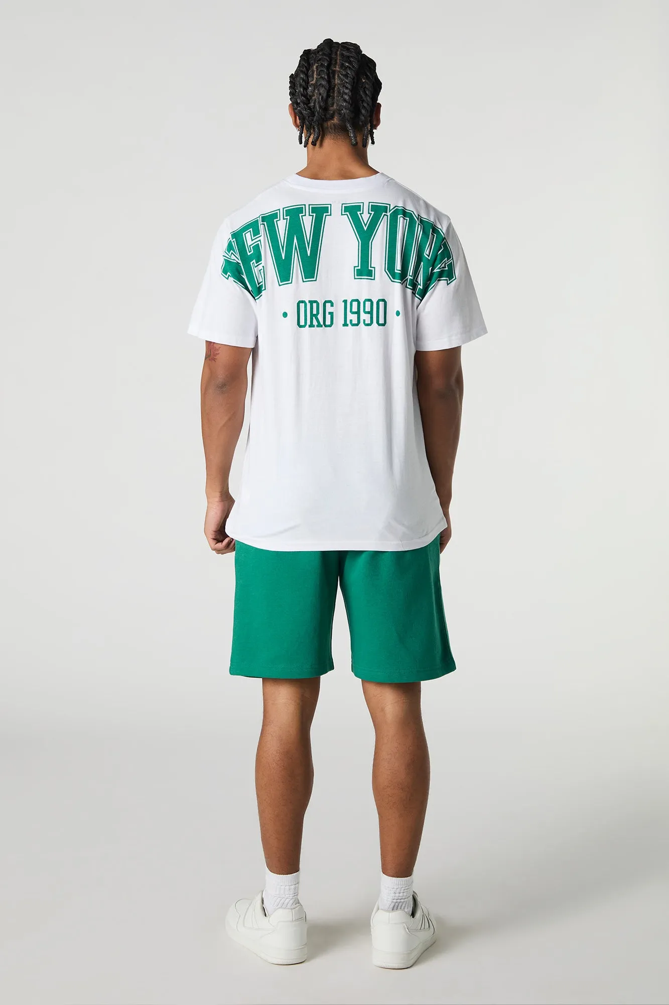 New York Embroidered Graphic Fleece Short sold by Urban Planet product image thumbnail 3