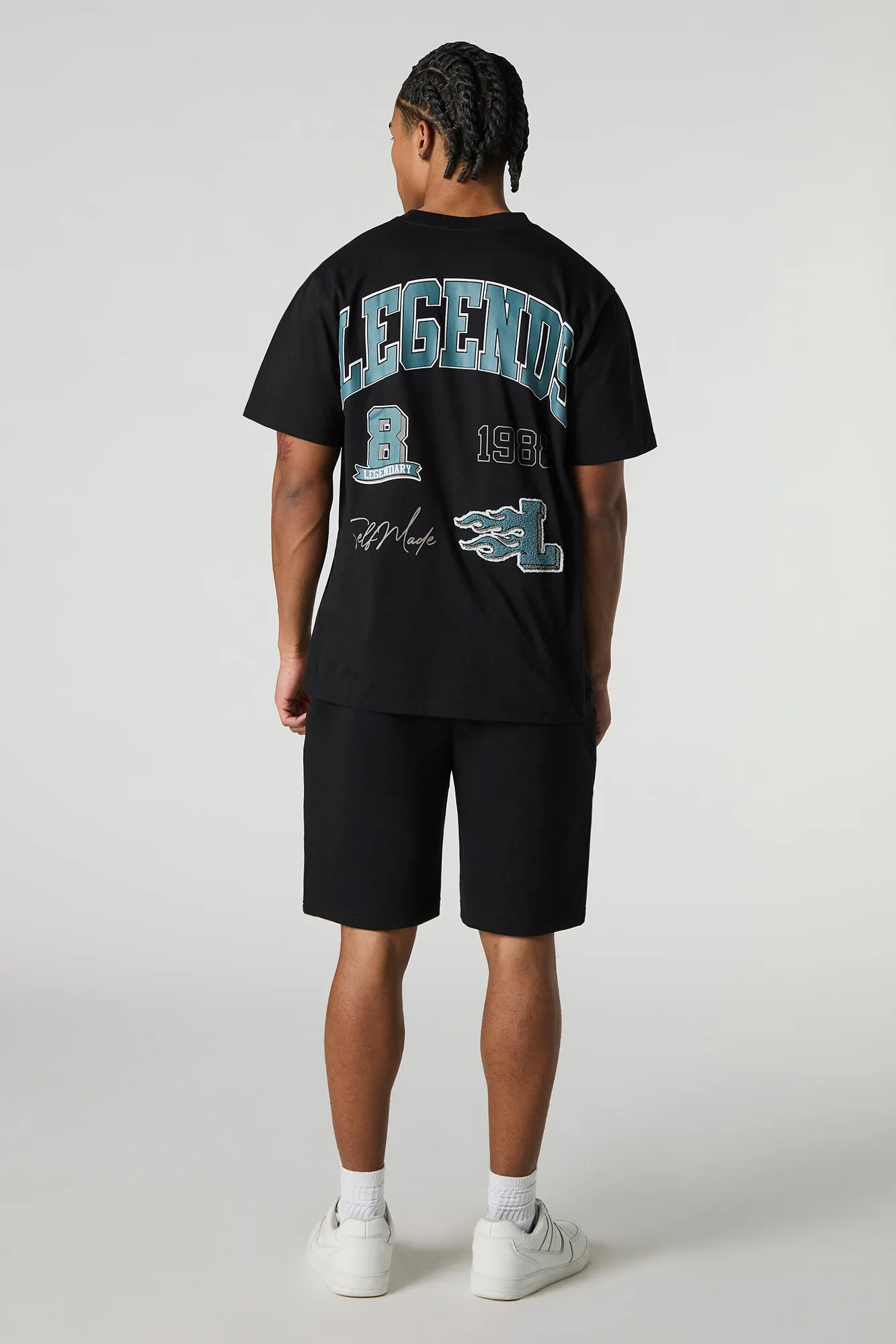 Short en molleton avec motif brodé Legend en chenille sold by Urban Planet product image thumbnail 3