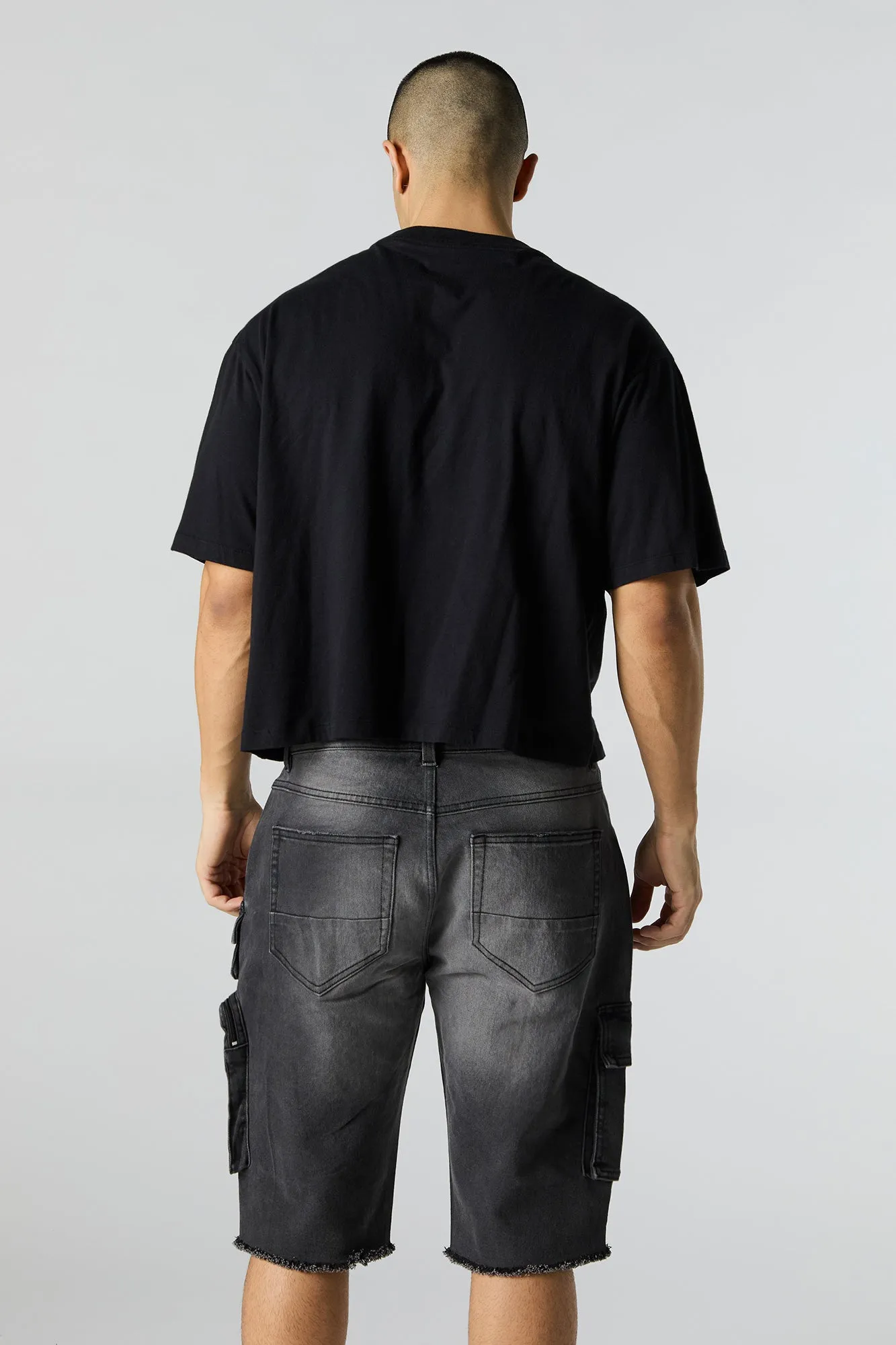 Stretch Denim Longline Cargo Short sold by Urban Planet product image thumbnail 3
