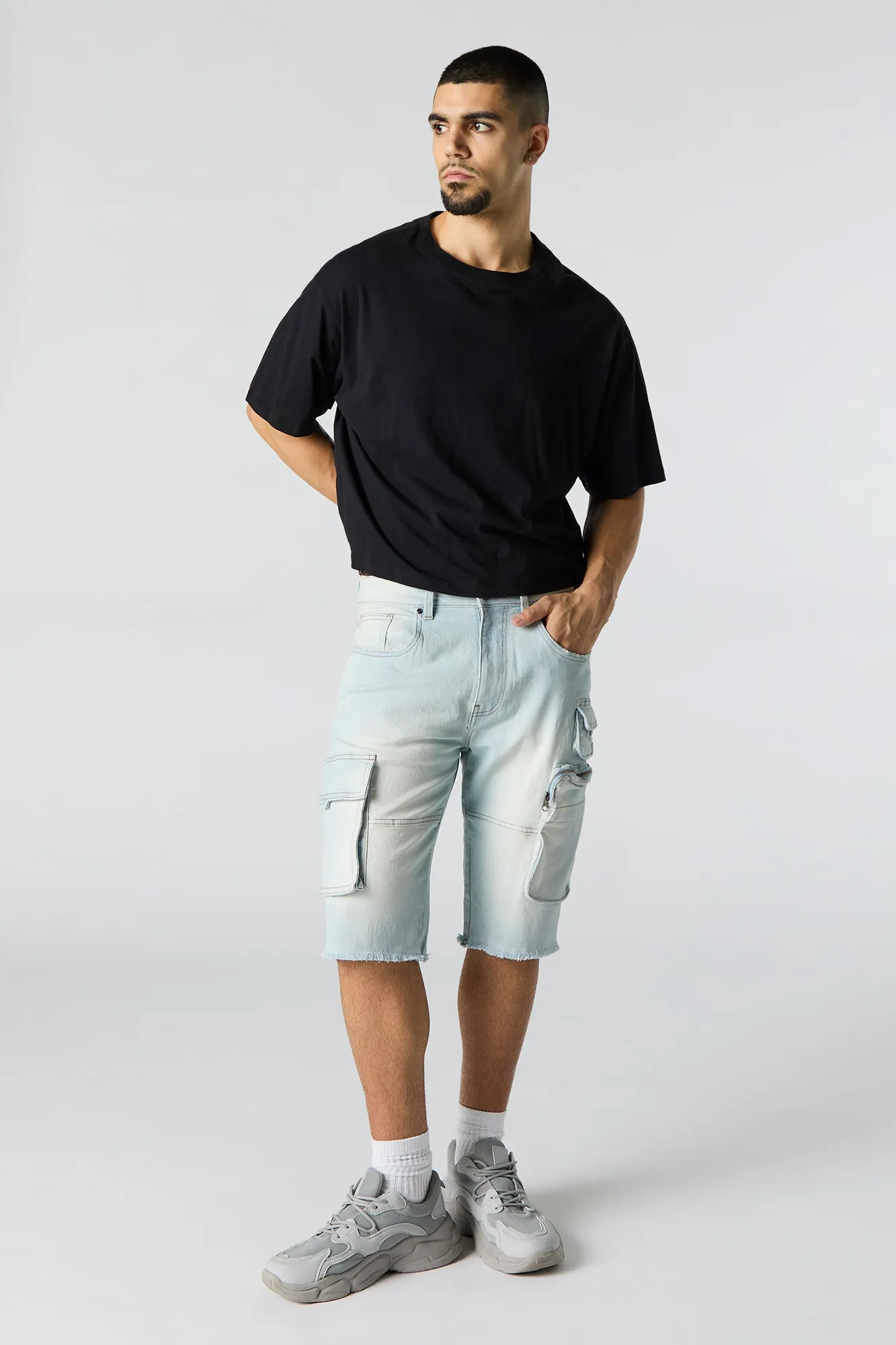 Short cargo long en denim extensible sold by Urban Planet product image thumbnail 5