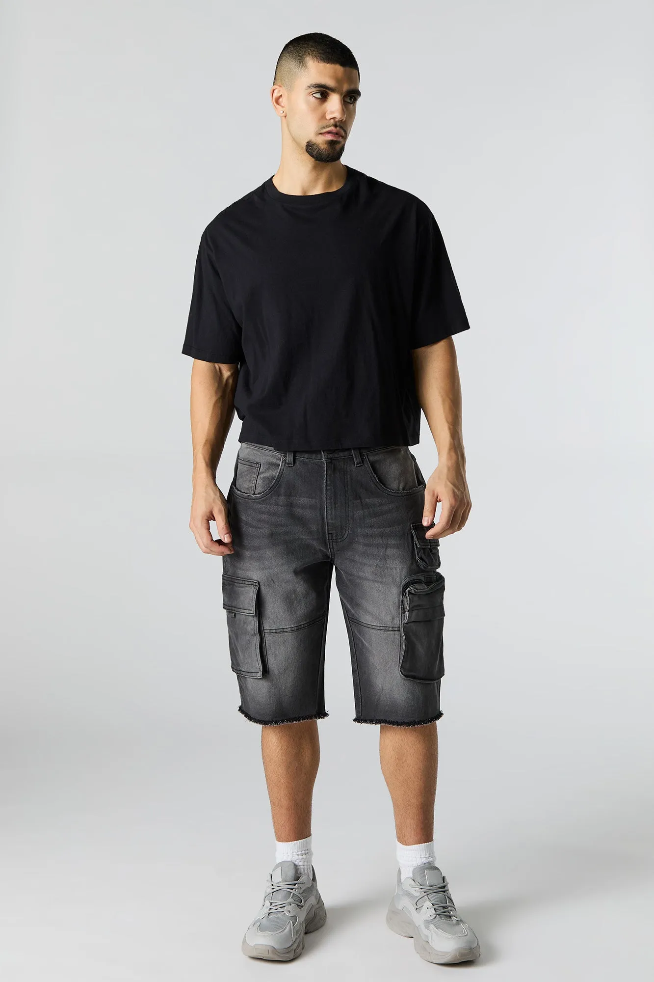 Short cargo long en denim extensible sold by Urban Planet product image thumbnail 2
